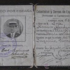 Postales: ANTIGUO CARNET DE CABALLEROS DE ESPAÑA - HERMANDAD DE PRISIONEROS - GUERRA CIVIL - CON SELLO DE LA S. Lote 26724590