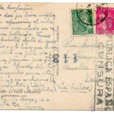 Postales: MARSELLA MARSEILLE PALAIS LONGCHAMP ESPERANDIEU VALENCIA CERBERE CENSURA REPUBLICA 1939 GUERRA CIVIL