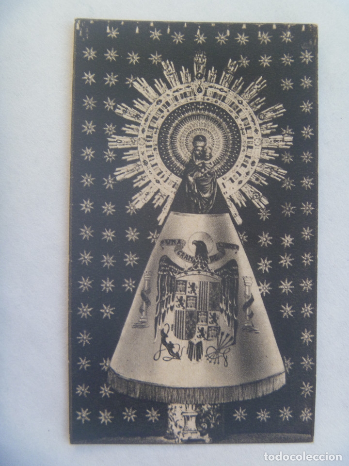 Postales: GUERRA CIVIL : ESTAMPA DE LA VIRGEN DEL PILAR CON EL ESCUDO NACIONAL DEL AGUILA DE SAN JUAN
