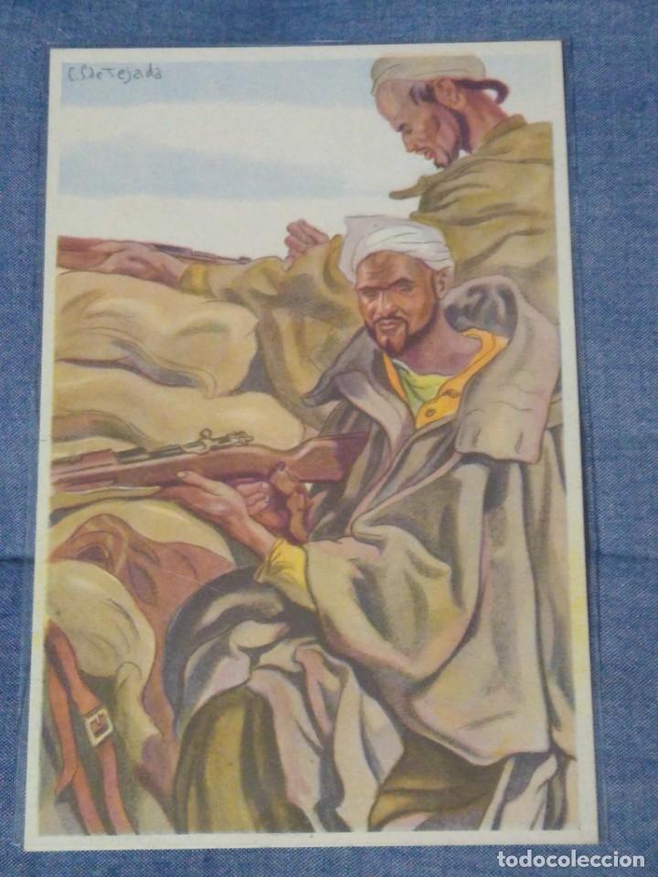 Postales: Postal ilustrada por S&aacute;enz de Tejada. Ejercito marroqu&iacute;. - Foto 1