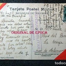 Postales: (JX-210386)TARJETA POSTAL BRIGADAS DE NAVARRA , GUERRA CIVIL , CENSURA MILITAR FUENTERRABÍA .
