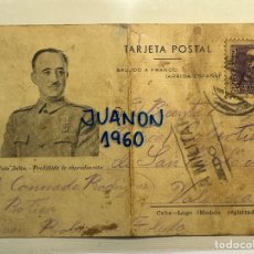 Postales: GUERRA CIVIL, VALENCIA TARJETA FRANCO, CÍRCULADA DESDE LA PRISIÓN PROVINCIAL DE TOLEDO (A.1939)