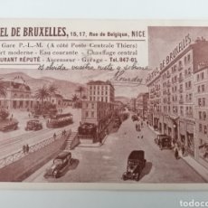 Postales: NIZA. FRANCIA, HOTEL DE BRUXELLES, POSTAL A MADRID. NOV. 1936. CENSURADA. Lote 297430343