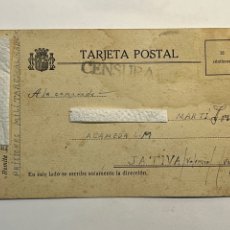 Postales: ALMADEN CIUDAD REAL. PRISIONES MILITARES GUERRA CIVIL, TARJETA POSTAL CENSURADA, (MAYO DE 1938)