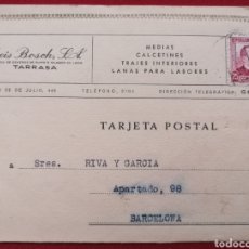 Postales: TARRASA. GEIS BOSCH, EMPRESA COLECTIVIZADA. 1937. POSTAL A BARCELONA.. Lote 321172268