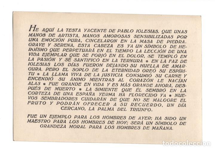 Postales: LA TESTA YACENTE DE PABLO IGLESIAS. - Foto 2