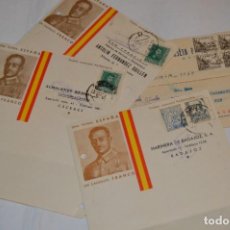 Postales: AÑOS 1938 / 39 - LOTE 4 TARJETAS COMERCIALES FRANCO / CIRCULADAS Y ORIGINALES ¡MIRA FOTOS/DETALLES!. Lote 334794153