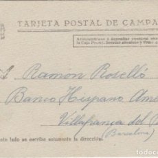 Postales: TARJETA POSTAL DE CAMPAÑA - DE RODÉN A VILLAFRANCA PANEDÉS - EN 1ª LÍNEA DE FUEGO - CENSURADA MANUAL. Lote 362173315