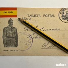 Postales: GUERRA CIVIL POSTAL GENERAL FRANCO.. CON CENSURA MILITAR. BILBAO. FRANQUEADA (A.1937). Lote 366348236