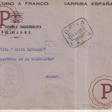 Postales: CENSURA MILITAR FALANGE ESPAÑOLA LALIN 1939 PONTEVEDRA GUERRA CIVIL. Lote 402621219