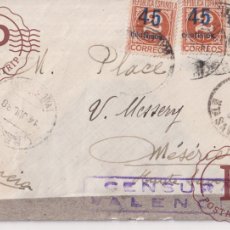 Postales: 1938 CENSURA VALENCIA BEVRIER HAUTE SAVOIE MESERIER GUERRA CIVIL. Lote 402622209