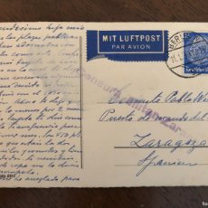 Postales: GUERRA CIVIL. BERLIN A ZARAGOZA DIRIGIDA AL PUESTO DE MANDO DEL AIRE CON CENSURA MILITAR 1939