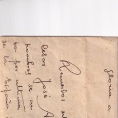 Postales: SOBRE ORIGINAL CONTENIENDO LOS RESTOS DE LA CORONA DE JOSE ANTONIO FALANGE. ÁVILA 1939