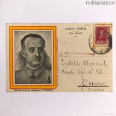 Postales: TARJETA POSTAL CON EL RETRATO DE FRANCISCO FRANCO. FEBRERO DE 1939. CIRCULADA