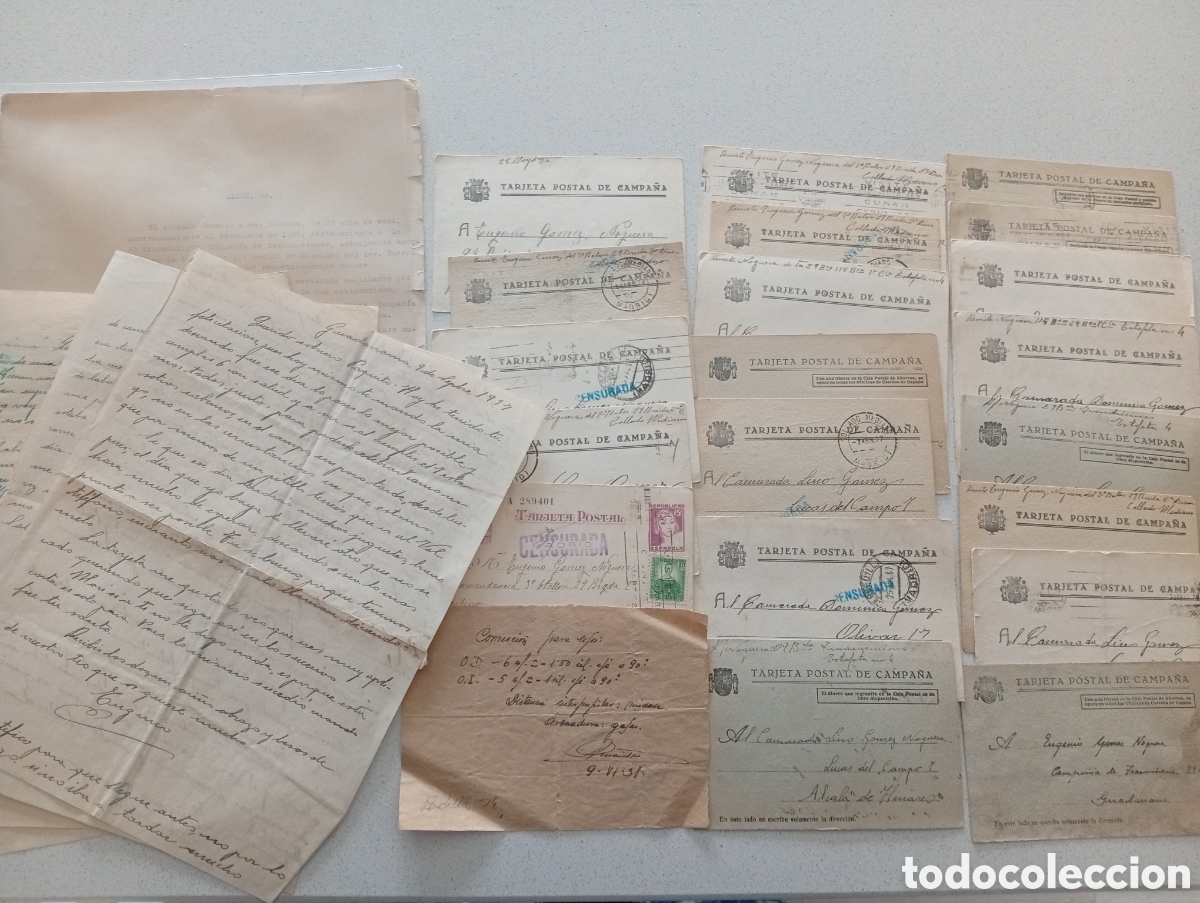 Postales: Lote 20 postales y cartas guerra civil miliciano republicano sierra de guadarrama.ejercito popular.b