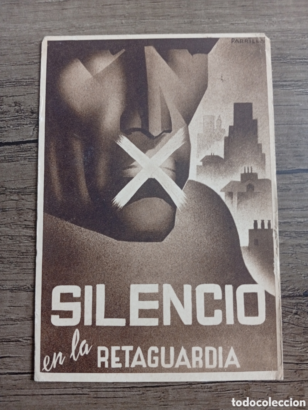 Postales: Postal republicana guerra civil silencio en la retaguardia.junta de defensa de Madrid.ejercito popul