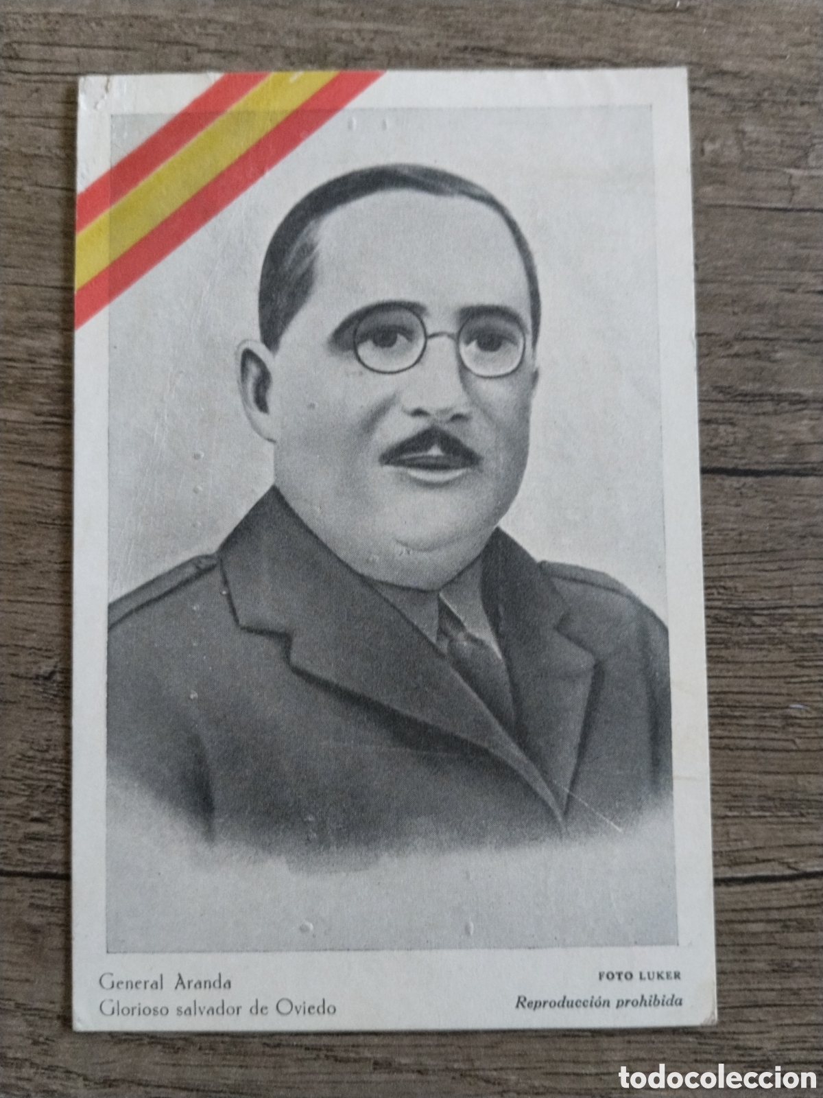 Postales: Postal circulada guerra civil general Aranda.censura militar.vi&ntilde;etas patri&oacute;ticas.falange.franco.requ