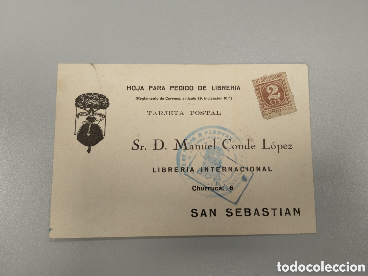 Postales: Postal circulada guerra civil bando nacional.falange.censura militar soria.castilla.requete.patria