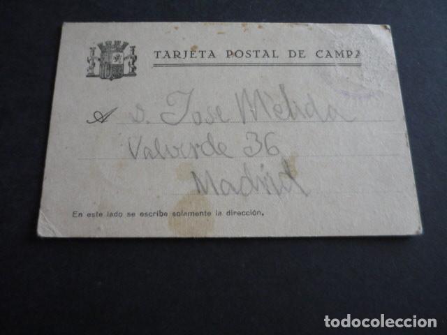 Postales: TARJETA POSTAL DE CAMPA&Ntilde;A CIRCULADA DE VICALVARO A MADRID 25 MARZO 1939 GUERRA CIVIL