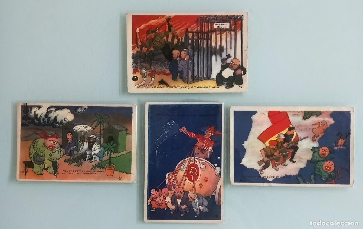 Postales: 4 TARJETAS POSTALES COLECCION SATIRAS ANTIMARXISTAS.