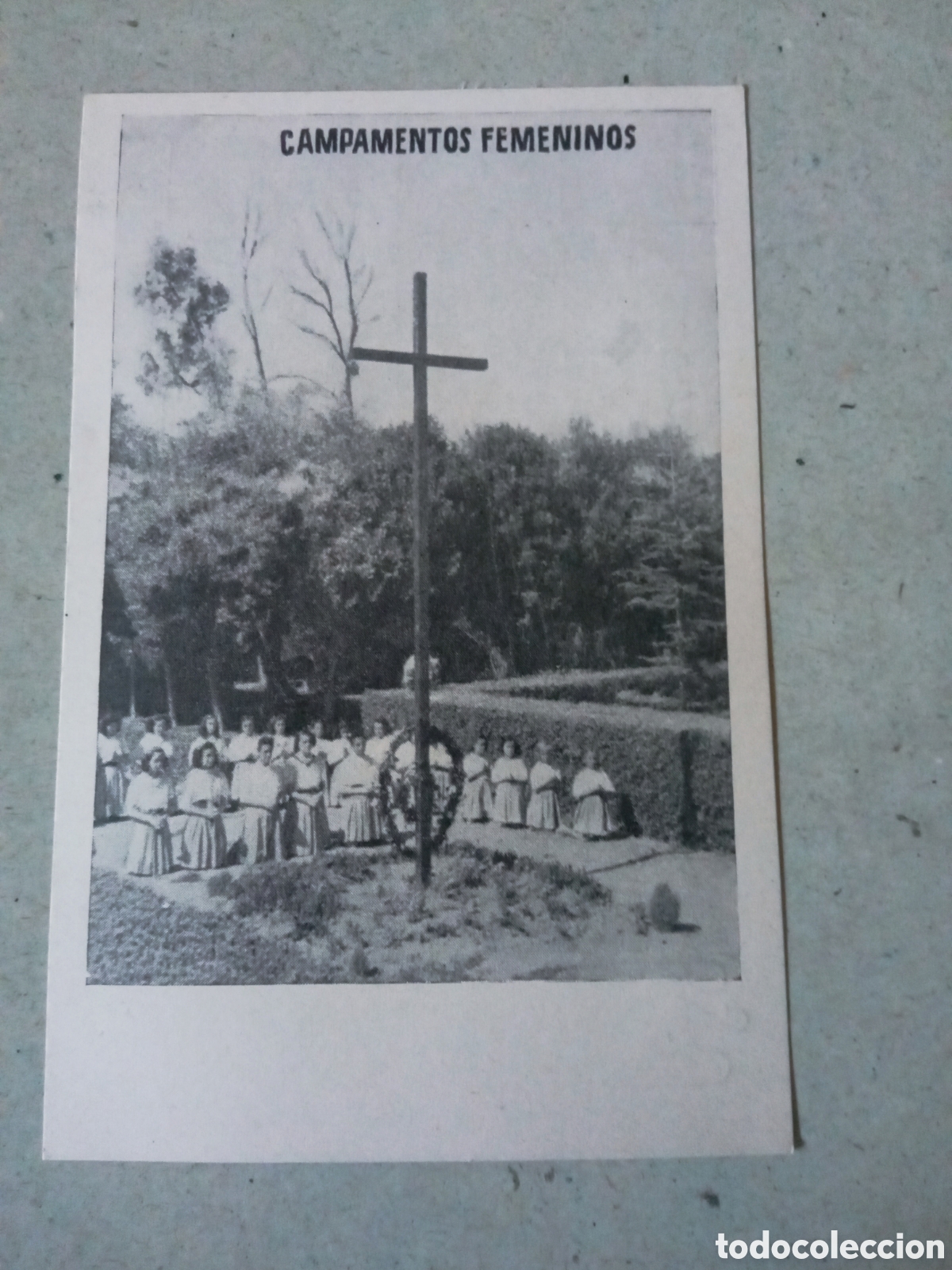 Postales: Antigua postal fotogr&aacute;fica, Campamentos Femeninos, Frente de Juventudes
