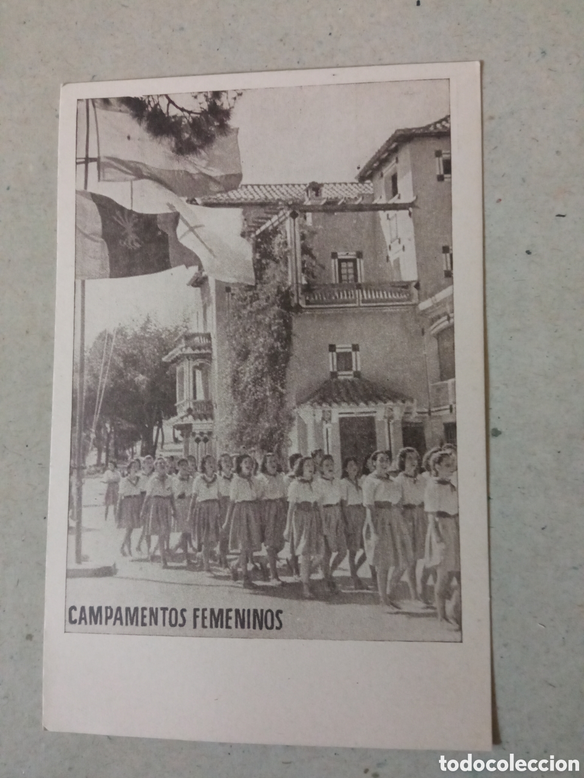 Postales: Antigua postal fotogr&aacute;fica, Campamentos Femeninos, Frente de Juventudes