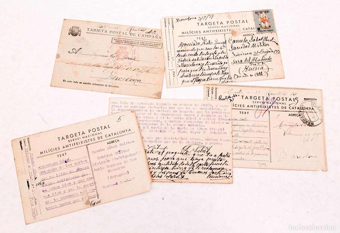 Postales: TARJETAS POSTALES GUERRA CIVIL - HUESCA Y ZARAGOZA - MILICIES ANTIFAIXISTES