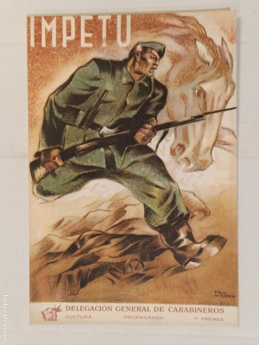 Postales: GUERRA CIVIL - DELEGACION GENERAL DE CARABINEROS - ILUSTRADA POR PACO RIBERA - POSTAL ANTIGUA