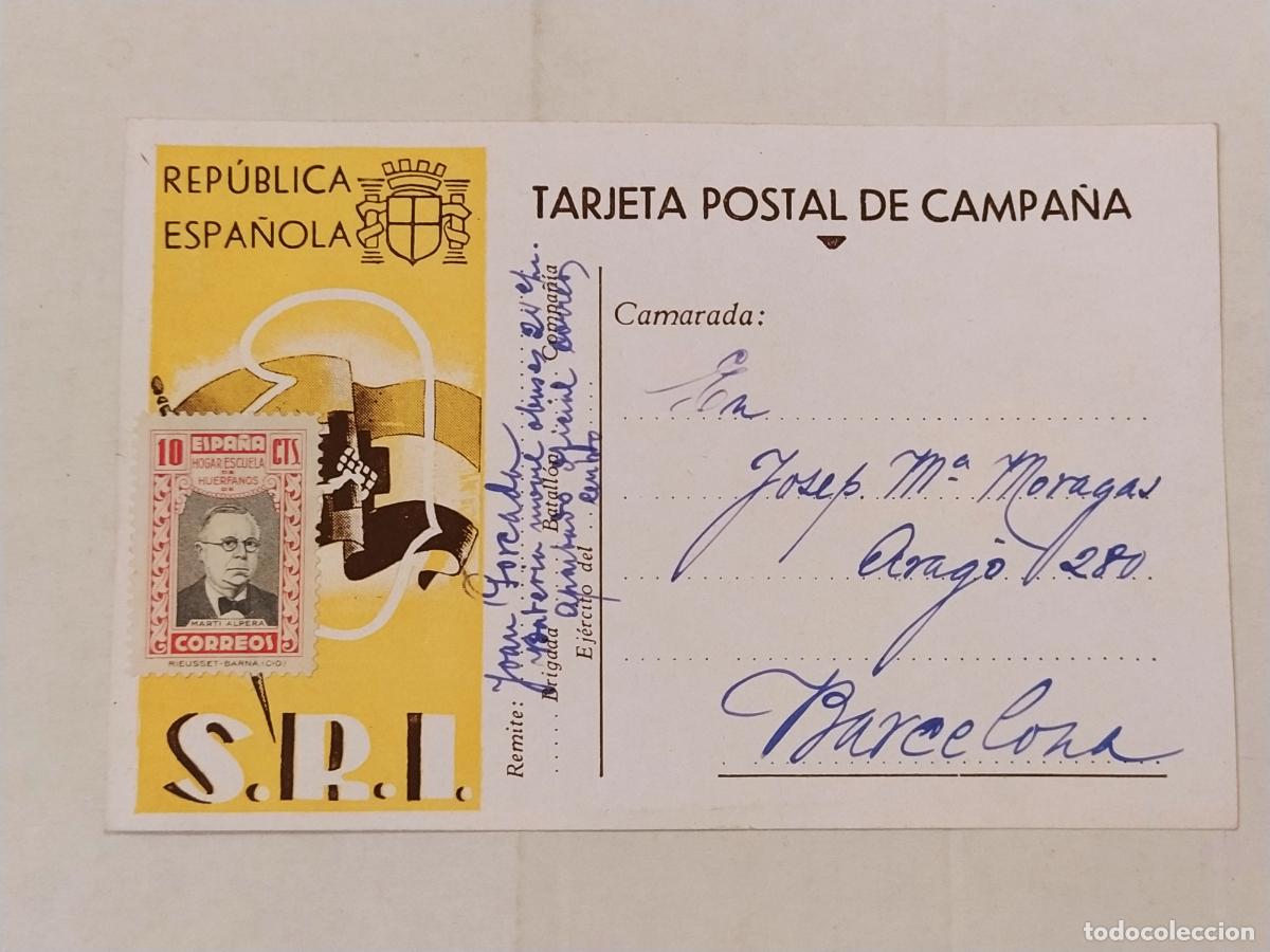 Postales: GUERRA CIVIL - REPUBLICA ESPA&Ntilde;OLA S.R.I. -TARJETA POSTAL DE CAMPA&Ntilde;A SOCORRO ROJO- CIRCULADA A&Ntilde;O 1938