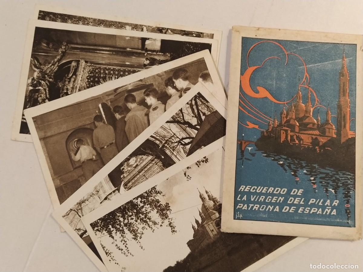 Postales: GUERRA CIVIL - ZARAGOZA - RECUERDO VIRGEN DEL PILAR PATRONA DE ESPA&Ntilde;A - BLOC DE POSTALES ANTIGUAS