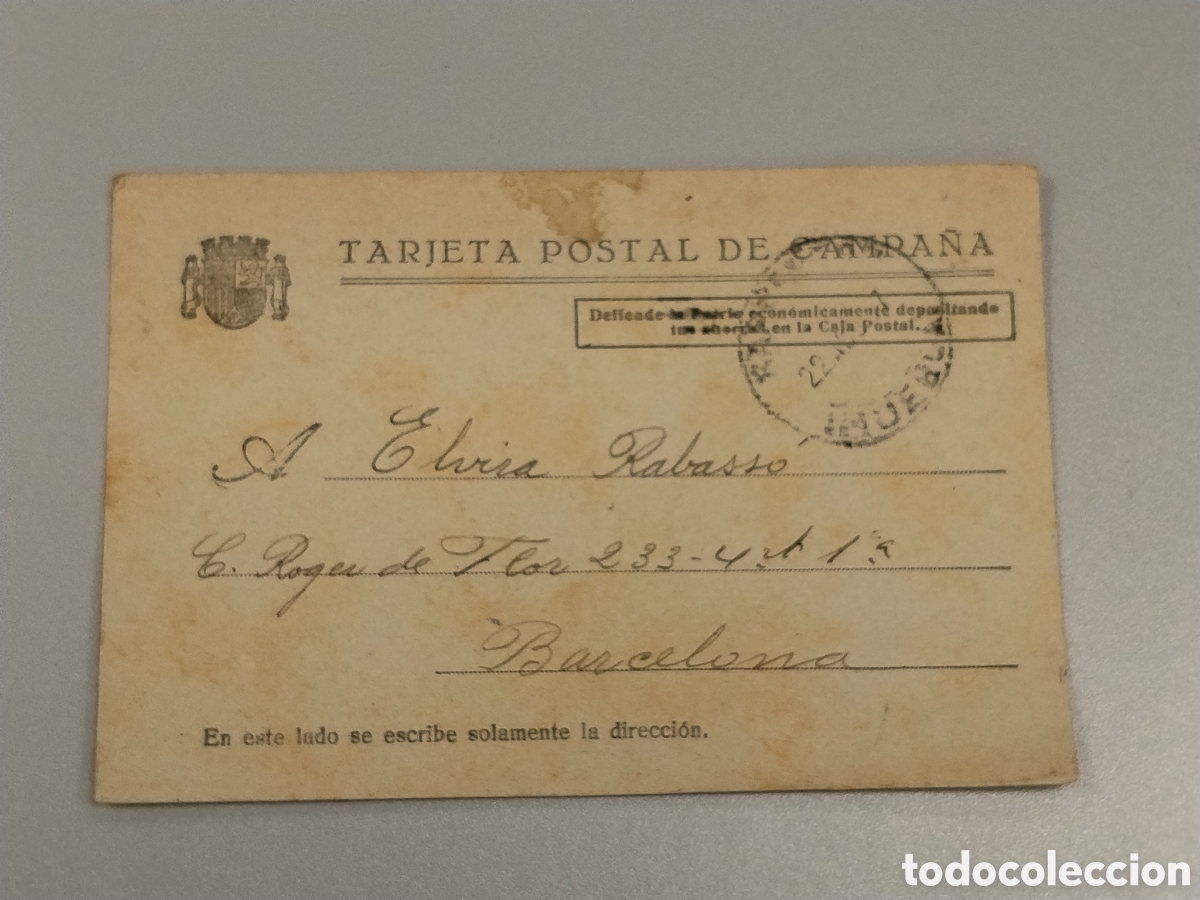 Postales: Postal de campa&ntilde;a guerra civil republicana.zona Arag&oacute;n.ejercito popular.milicias populares.miliciano