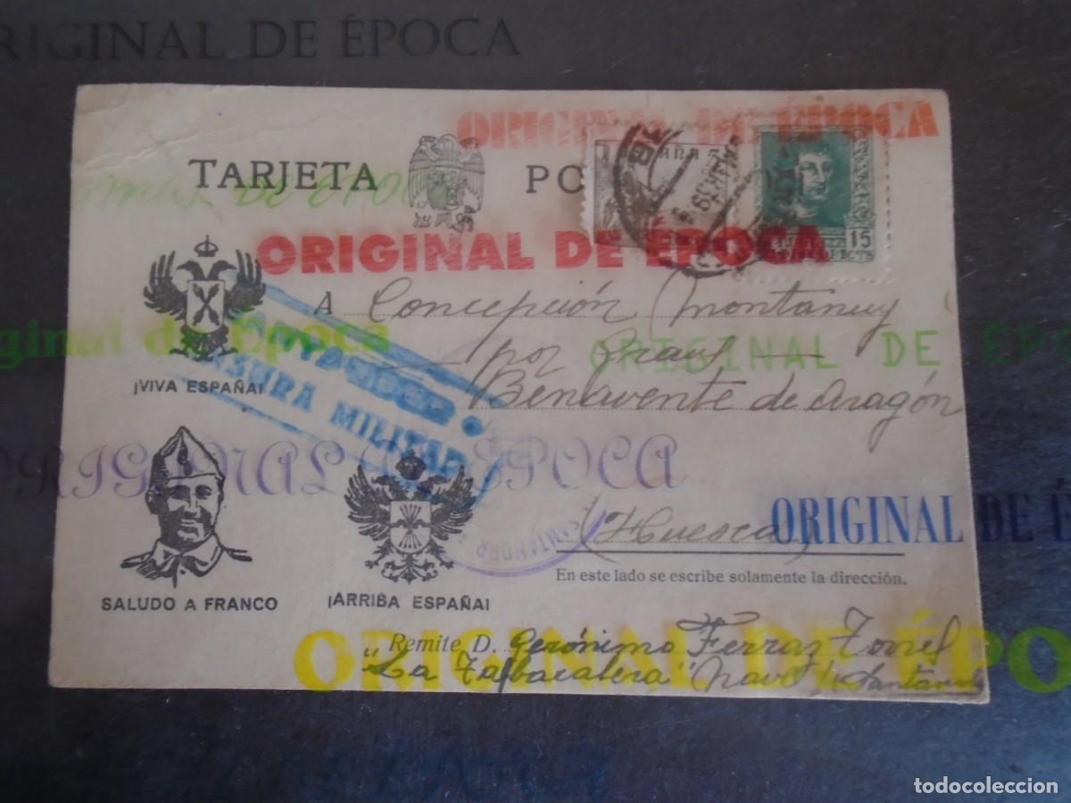 Postales: (PS-80340)TARJETA POSTAL PRISIONEROS DE GUERRA LA TABACALERA (SANTANDER)-DESTINO BENAVENTE(HUESCA)