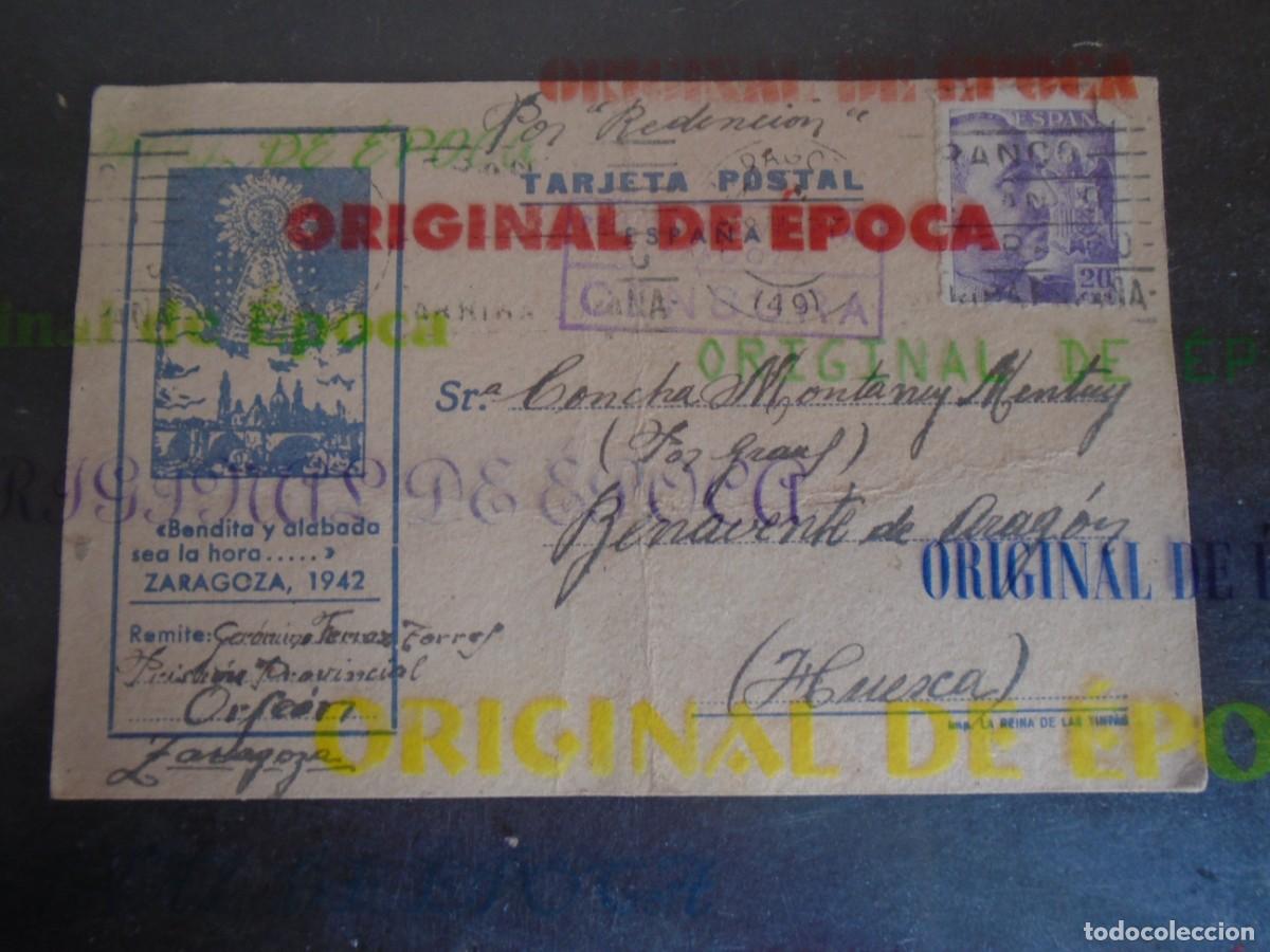 Postales: (PS-80348)TARJETA POSTAL PRISION PROVINCIAL ORFEON(ZARAGOZA)-DESTINO BENAVENTE DE ARAGON(HUESCA)
