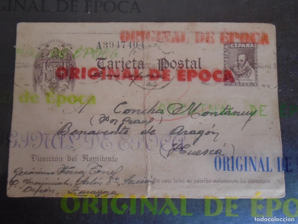 Cartoline: (PS-80353)TARJETA POSTAL PRISION PROVINCIAL ORFEON(ZARAGOZA)-DESTINO BENAVENTE DE ARAGON(HUESCA)