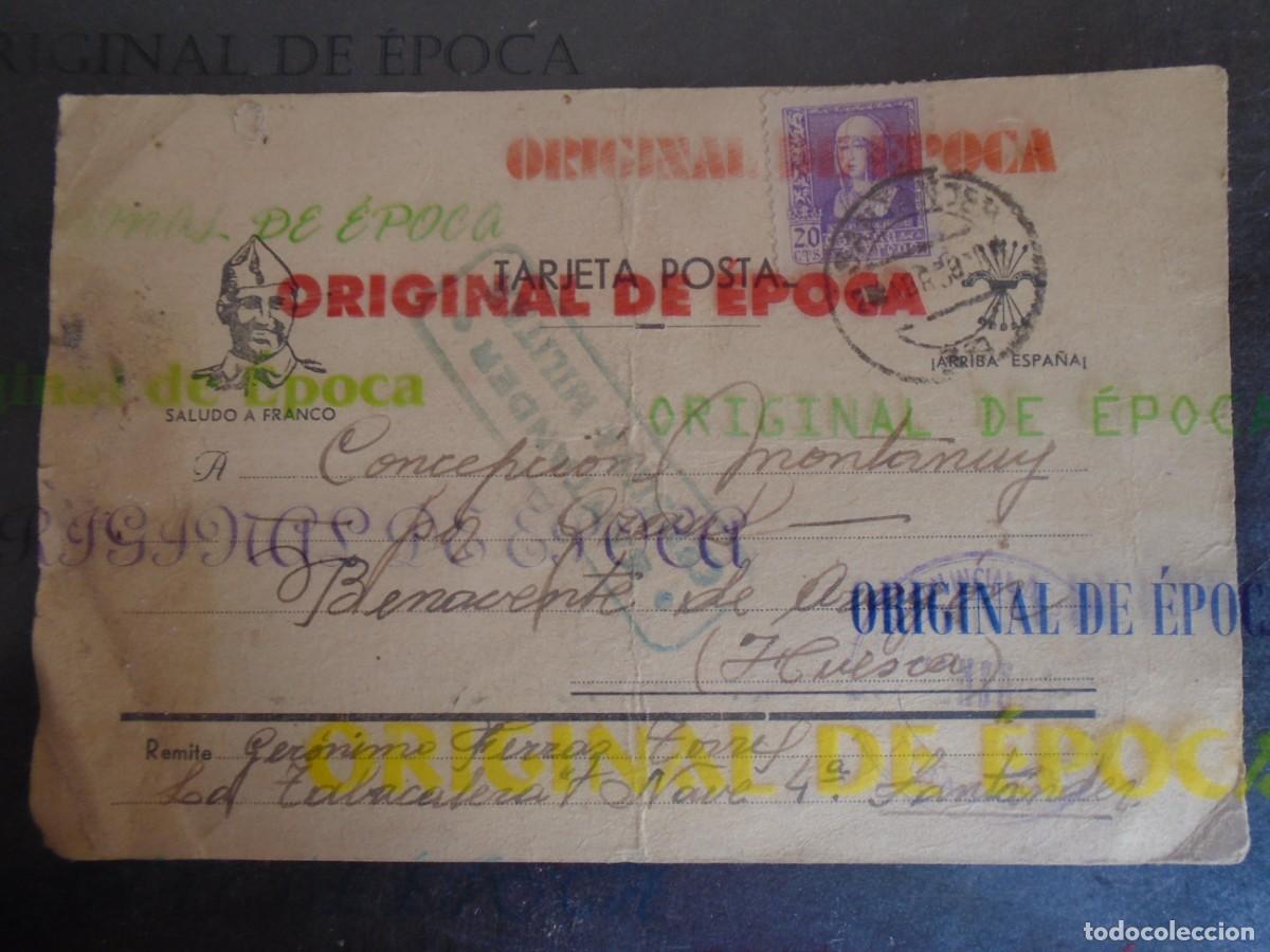Postcards: (GC-260603)TARJETA POSTAL PRISIONEROS DE GUERRA LA TABACALERA (SANTANDER)-DESTINO BENAVENTE(HUESCA)