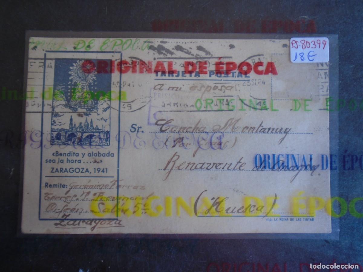Postales: (PS-80399)TARJETA POSTAL PRISION PROVINCIAL SEC.ORFEON(ZARAGOZA)-DESTINO BENAVENTE DE ARAGON(HUESCA)
