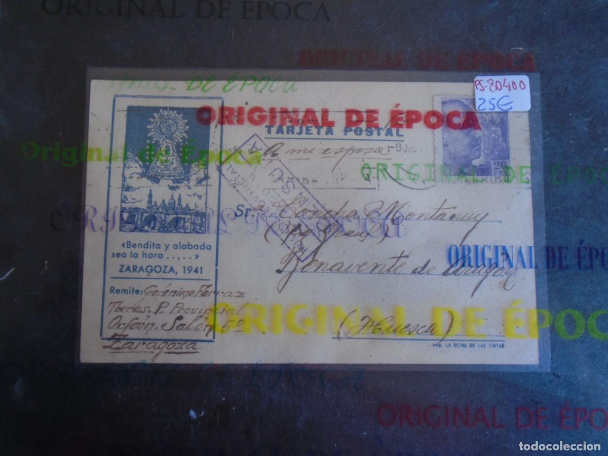 Postales: (PS-80400)TARJETA POSTAL PRISION PROVINCIAL SEC.ORFEON(ZARAGOZA)-DESTINO BENAVENTE DE ARAGON(HUESCA)