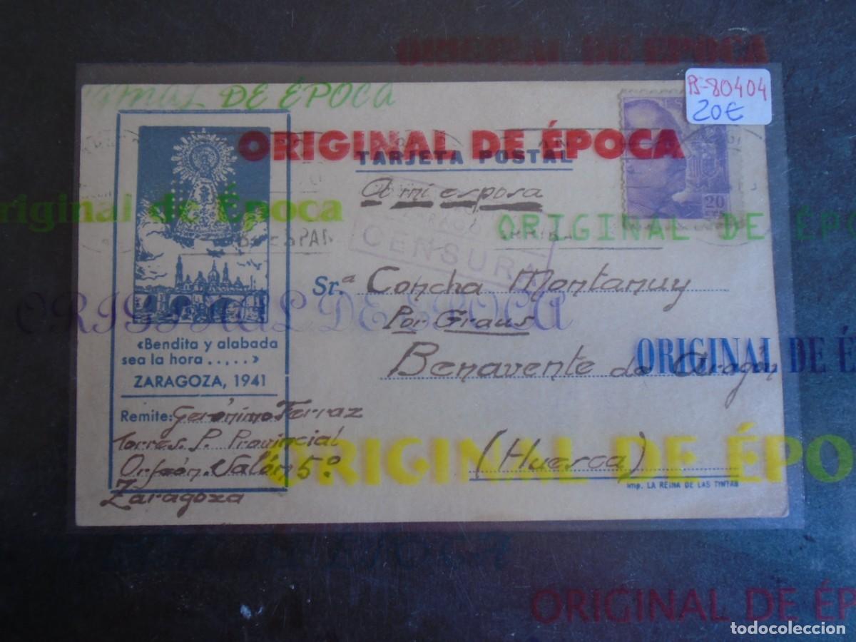Postales: (PS-80404)TARJETA POSTAL PRISION PROVINCIAL SEC.ORFEON(ZARAGOZA)-DESTINO BENAVENTE DE ARAGON(HUESCA)