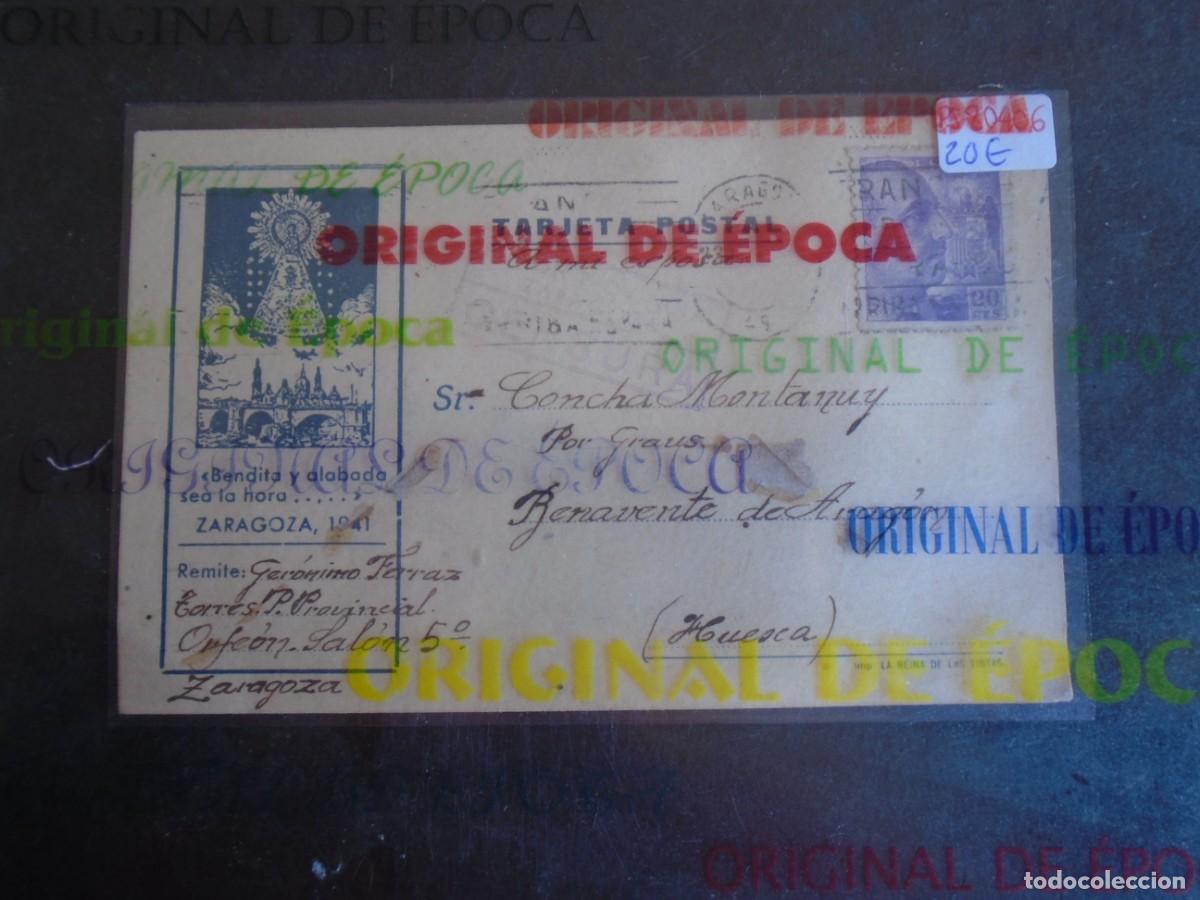 Postales: (PS-80406)TARJETA POSTAL PRISION PROVINCIAL SEC.ORFEON(ZARAGOZA)-DESTINO BENAVENTE DE ARAGON(HUESCA)