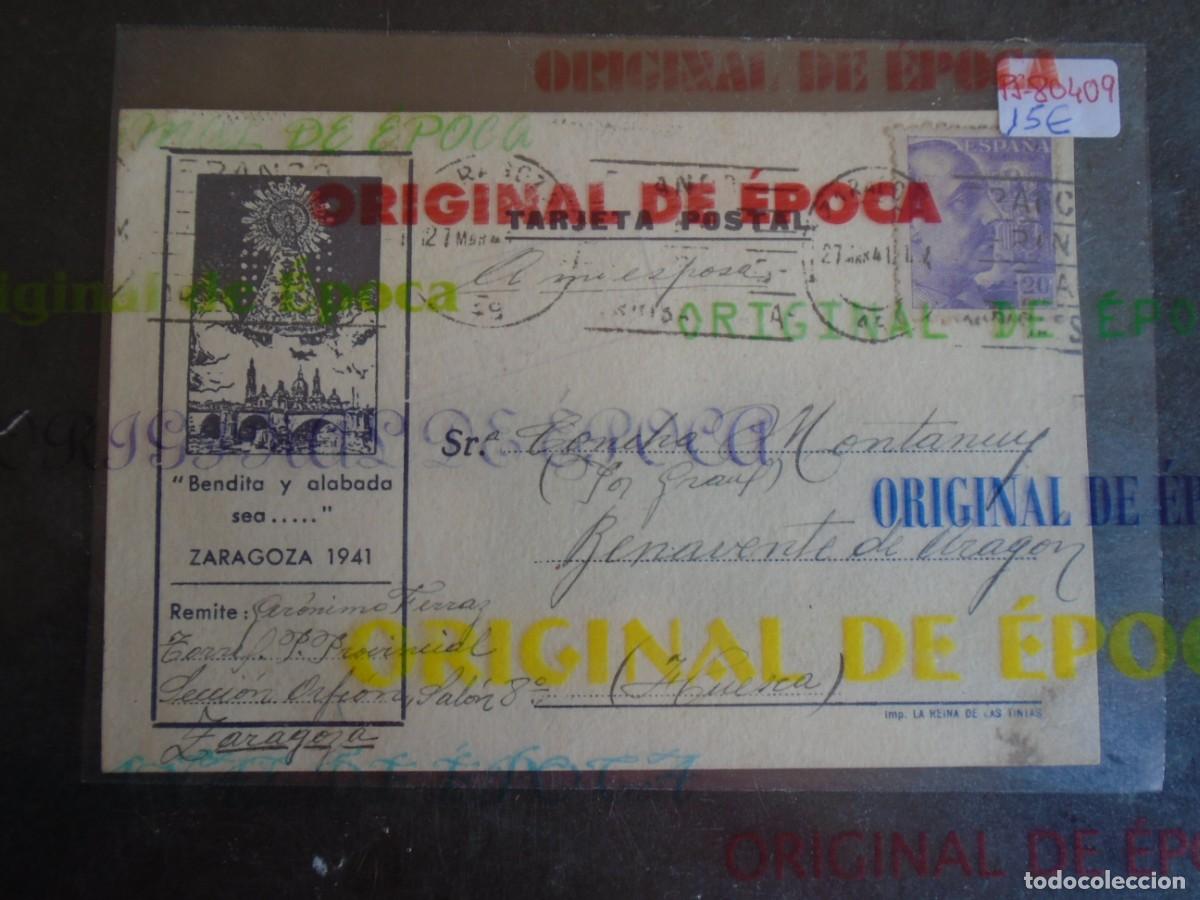 Postales: (PS-80409)TARJETA POSTAL PRISION PROVINCIAL SEC.ORFEON(ZARAGOZA)-DESTINO BENAVENTE DE ARAGON(HUESCA)