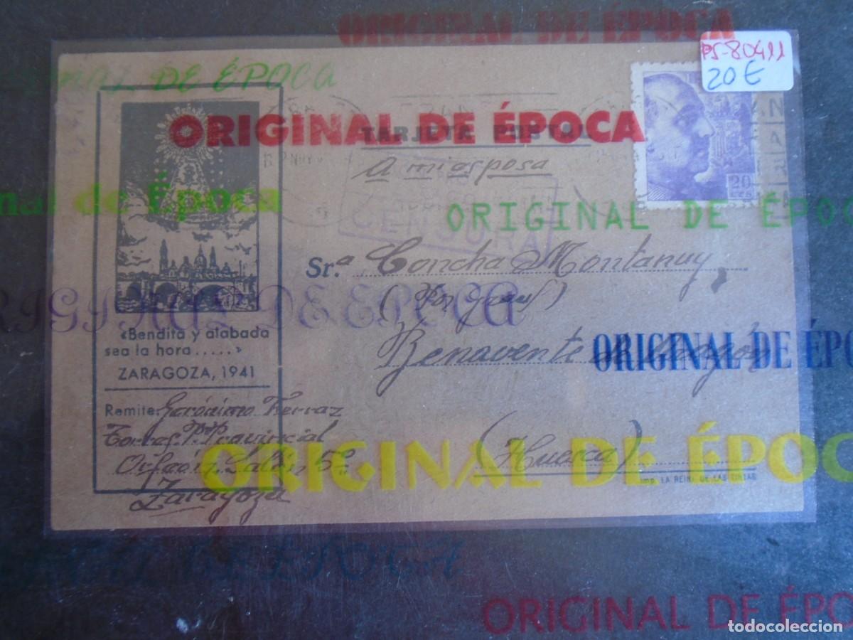 Postales: (PS-80411)TARJETA POSTAL PRISION PROVINCIAL SEC.ORFEON(ZARAGOZA)-DESTINO BENAVENTE DE ARAGON(HUESCA)
