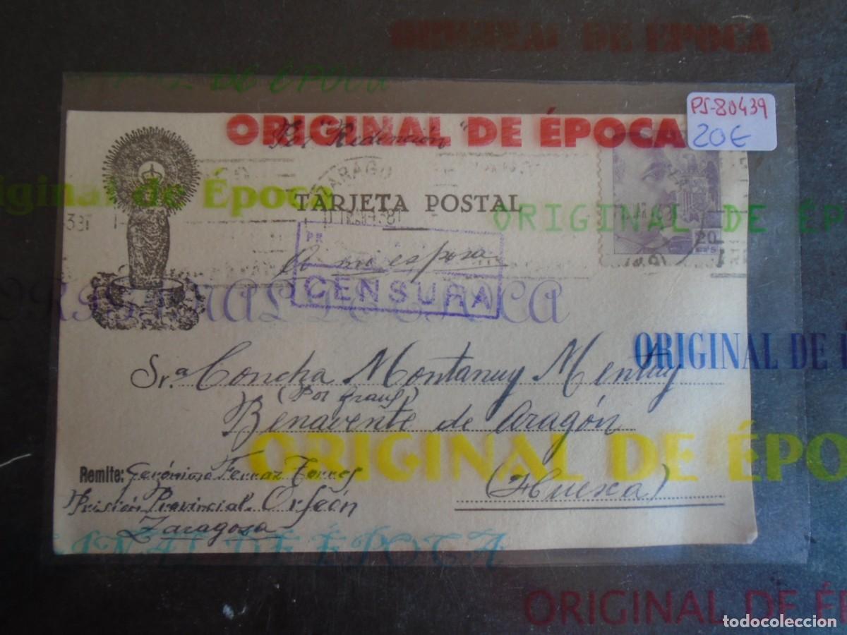 Postales: (PS-80439)TARJETA POSTAL PRISION PROVINCIAL SEC.ORFEON(ZARAGOZA)-DESTINO BENAVENTE DE ARAGON(HUESCA)