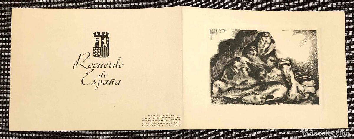 Postales: TARJETA POSTAL CON XILOGRAFIA ALEGORICA A LA GUERRA CIVIL. 1937. MUY RARA