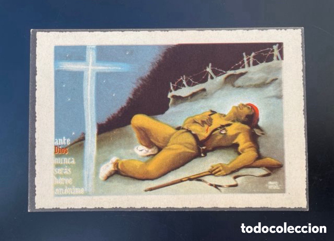 Postales: Postal Ante Dios nunca ser&aacute;s an&oacute;nimo. Carlista. Guerra Civil.