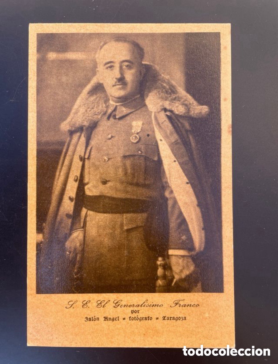 Postales: Postal. S.E. General&iacute;simo Franco por Jal&oacute;n &Aacute;ngel-fot&oacute;grafo-Zaragoza.