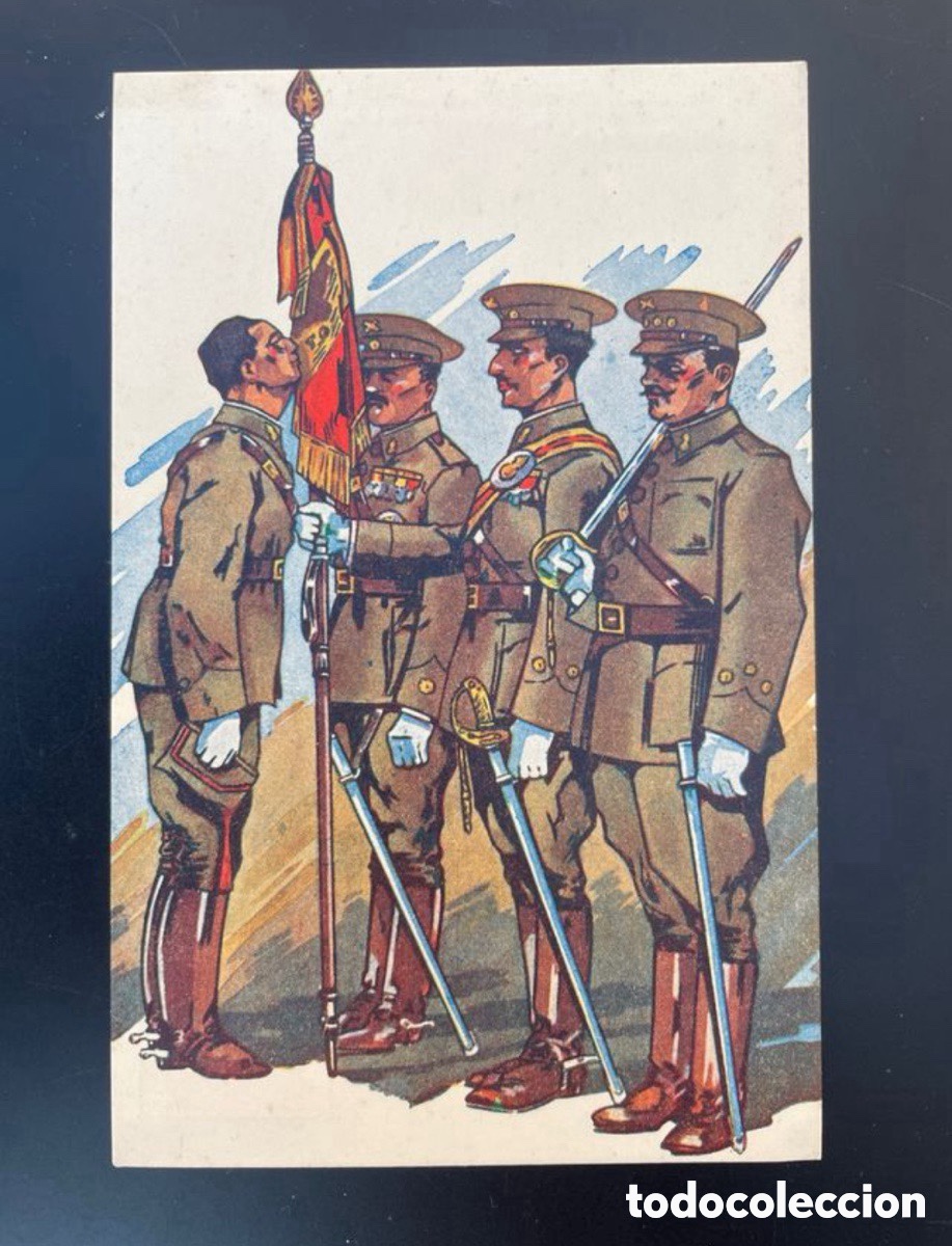 Postales: Postal. Soldado besando la bandera. Colecci&oacute;n &ldquo;LOS SALVADORES DE ESPA&Ntilde;A&rdquo;.