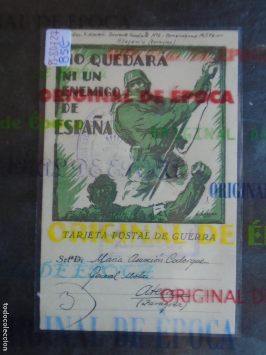 Postales: (PS-80727)TARJETA POSTAL DE GUERRA-GUERRA CIVIL.CENSURA MILITAR ALFAJARIN.14-3-1938