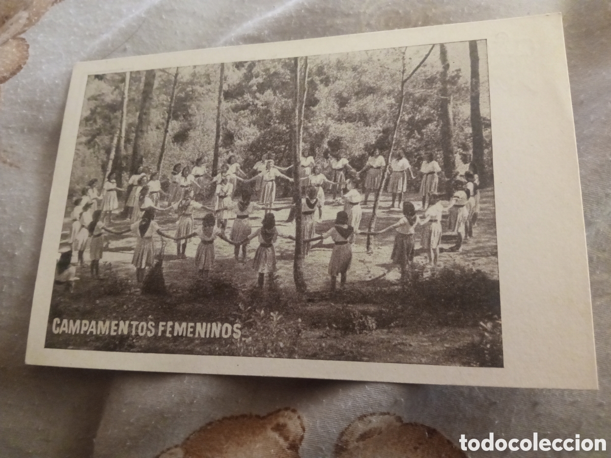 Postales: Antigua postal fotogr&aacute;fica, Campamentos Femeninos, Frente de Juventudes
