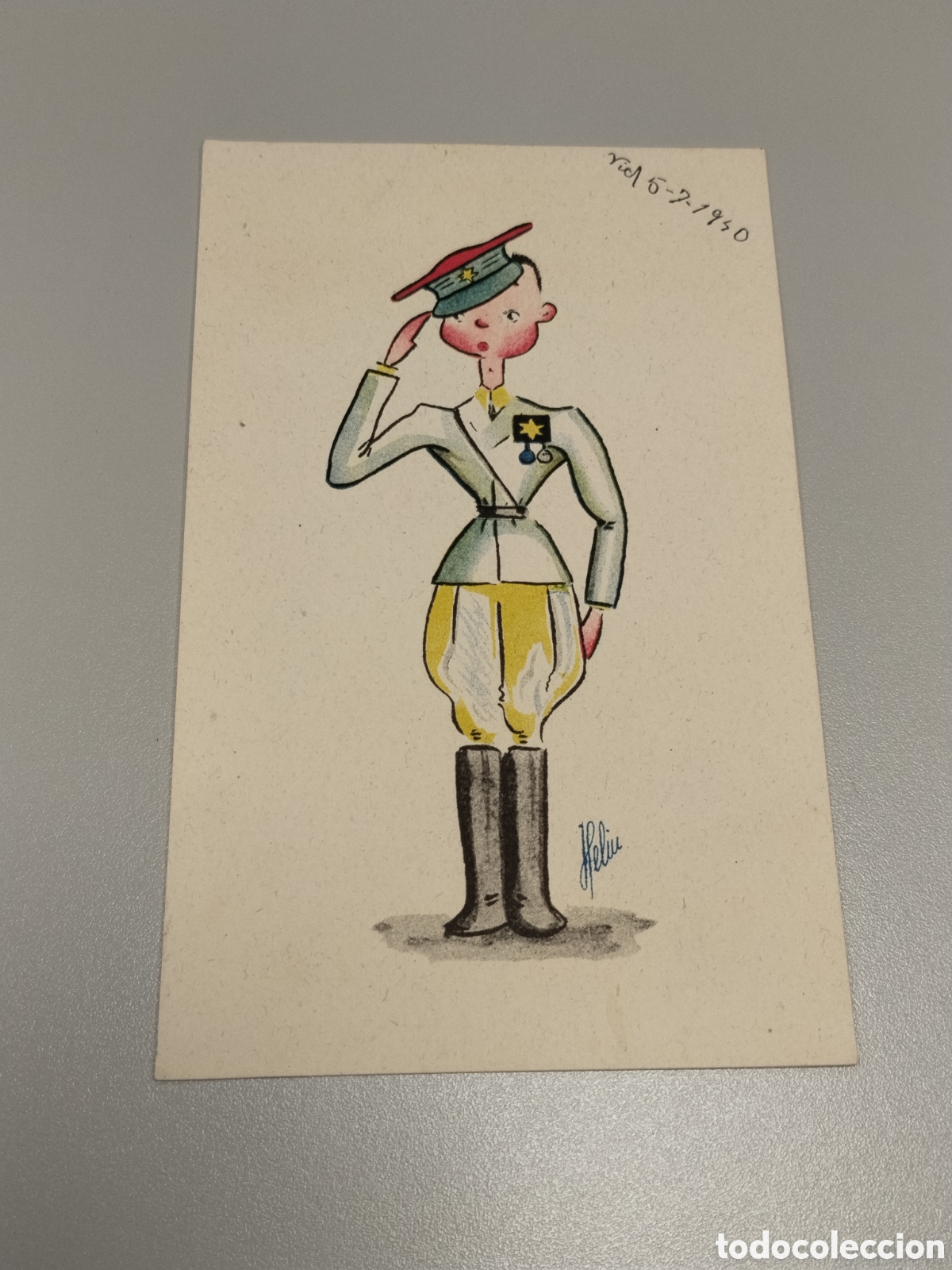 Postkarten: Postal guerra civil bando nacional alf&eacute;rez provisional.militar.bando nacional.falange.requete.patrio