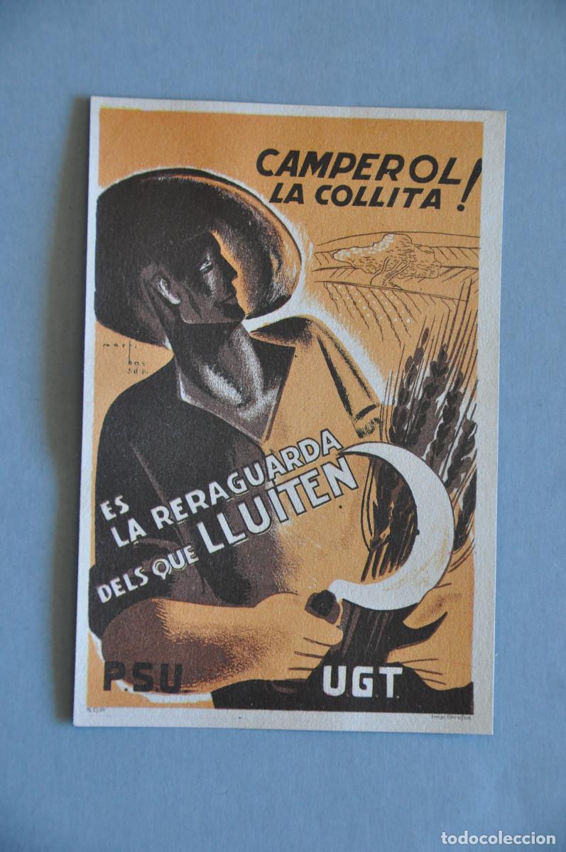 Postales: POSTAL REPUBLICANA P.S.U. - UGT - CAMPEROL! LA COLLITA ES LA RERAGUARDA DELS QUE LLUITEN
